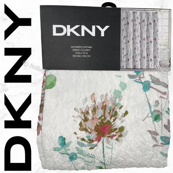 Dkny Other - DKNY Floral SHOWER CURTAIN Microsculpt Fabric SPRAY FLOWER 72x72 Multicolor NEW